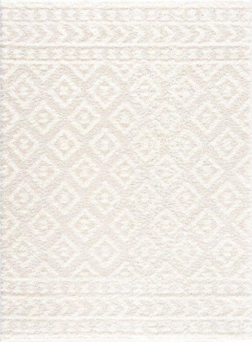 Hauteloom Eivin Cream Diamonds Plush Rug