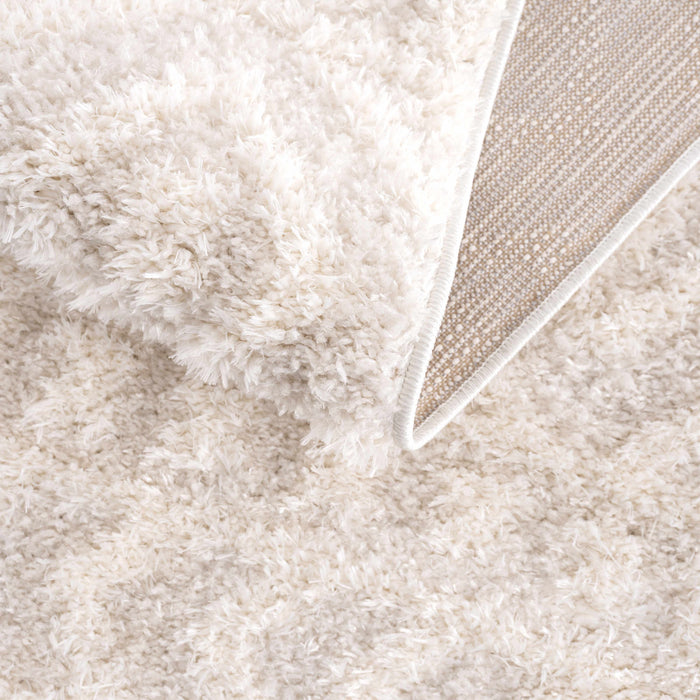 Hauteloom Eivin Cream Diamonds Plush Rug