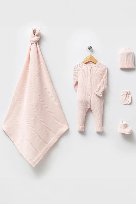 THA Dressing Elliot Pink Newborn Knitwear Coming Home Set (5 Pcs)