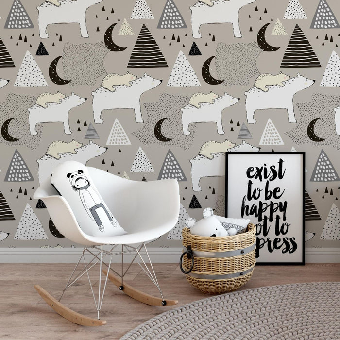 TeepeeJoy Kids and Nursery Bear Wallpaper - Em-BEARace