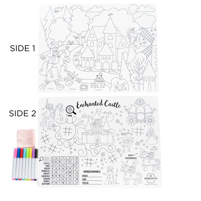 Babeehive Goods Double Sided Silicone Coloring Placemat