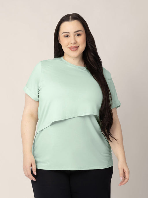 Kindred Bravely Everyday Asymmetrical Nursing T-shirt | Soft Mint