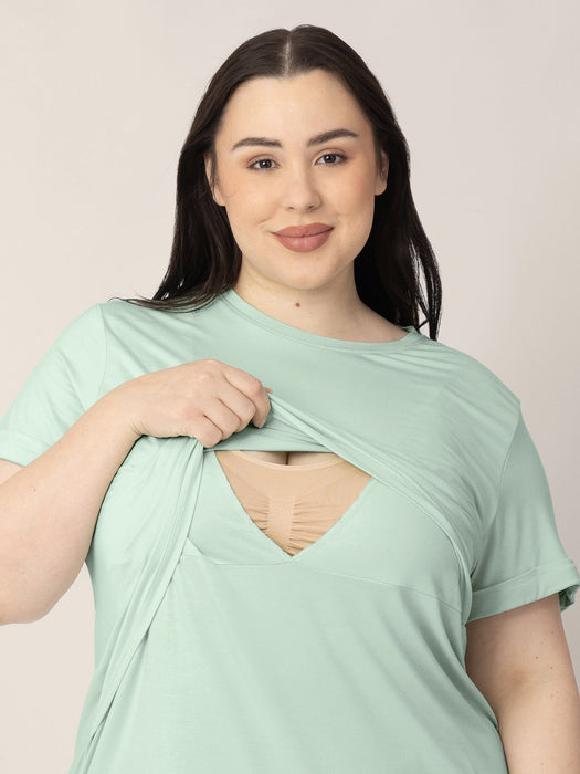 Kindred Bravely Everyday Asymmetrical Nursing T-shirt | Soft Mint