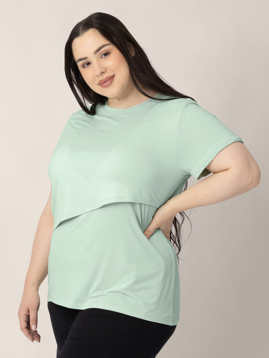 Kindred Bravely Everyday Asymmetrical Nursing T-shirt | Soft Mint