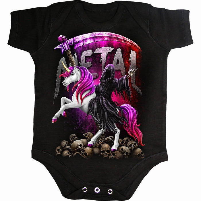 Spiral USA METALLICORN - Baby Sleepsuit Black