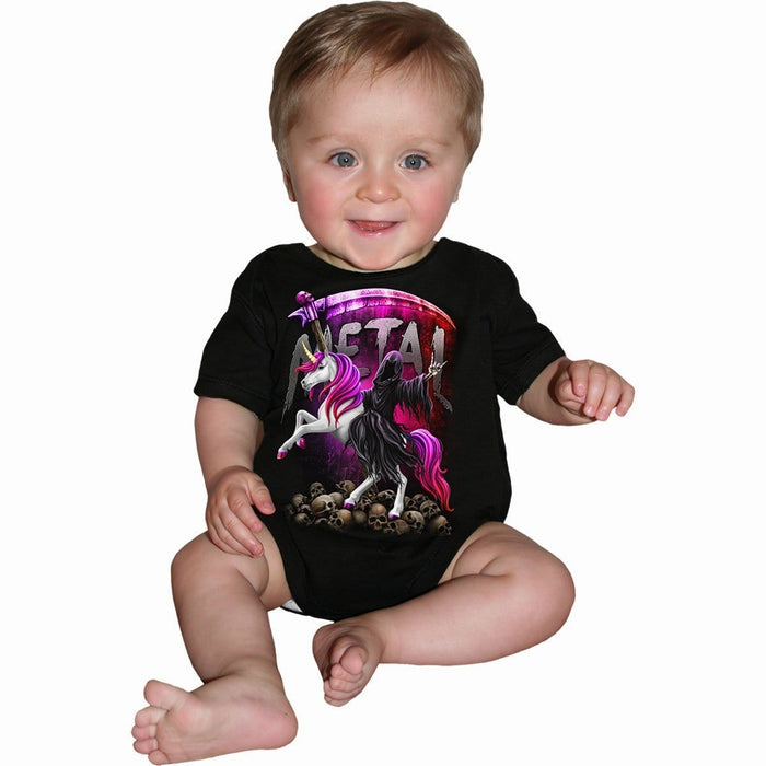 Spiral USA METALLICORN - Baby Sleepsuit Black