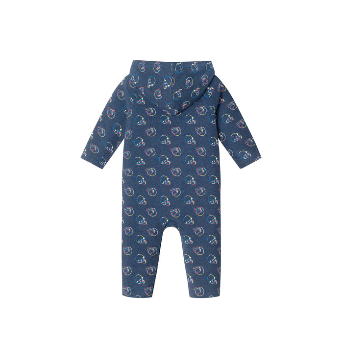 Andy & Evan Navy Football Hooded Romper