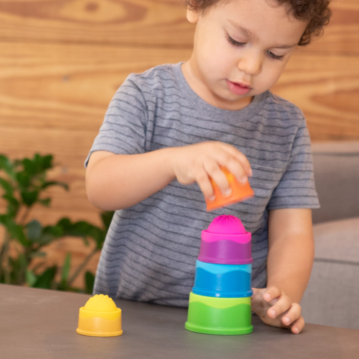 Fat Brain Toys Dimpl Stack Toy - 5 Stacking Cups