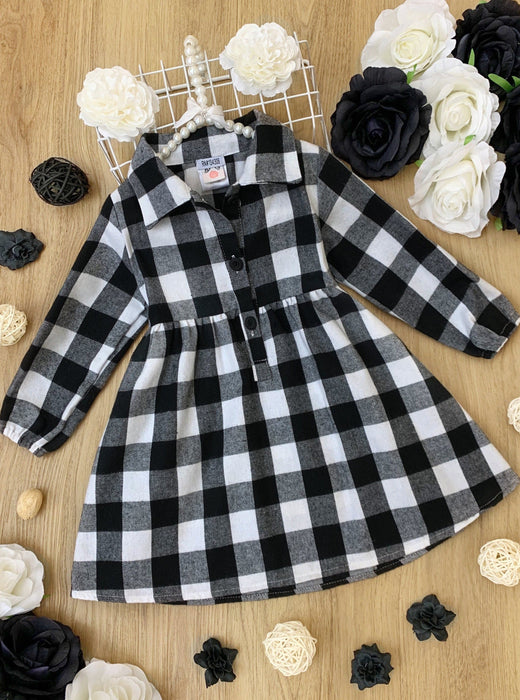 Mia Belle Girls Plaid Fabulous Collared Dress