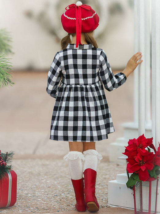 Mia Belle Girls Plaid Fabulous Collared Dress