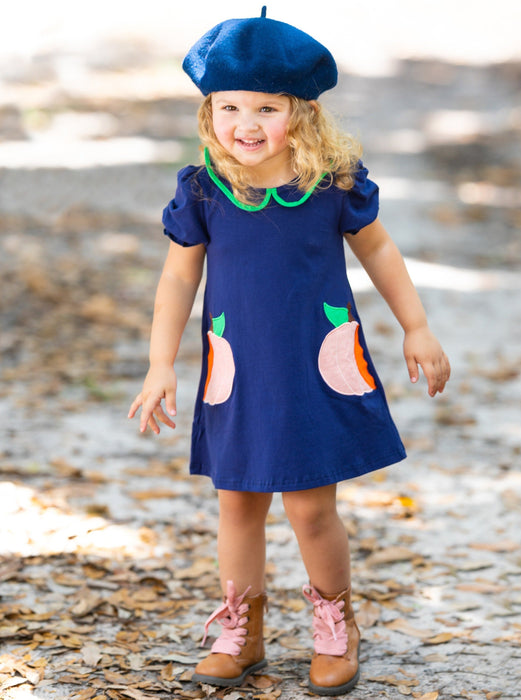 Mia Belle Girls I'm No Cinderella Pumpkin Chambray Dress