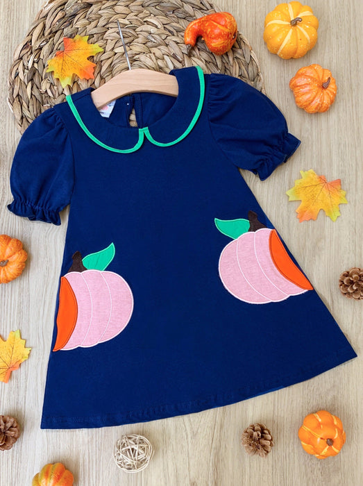 Mia Belle Girls I'm No Cinderella Pumpkin Chambray Dress