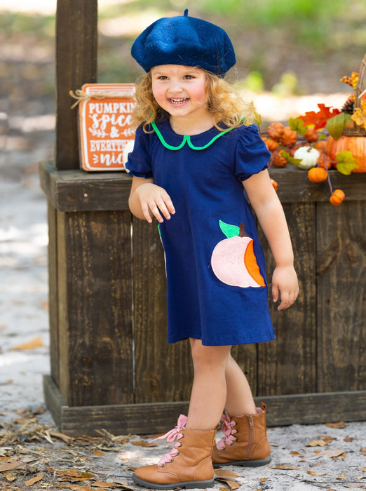 Mia Belle Girls I'm No Cinderella Pumpkin Chambray Dress