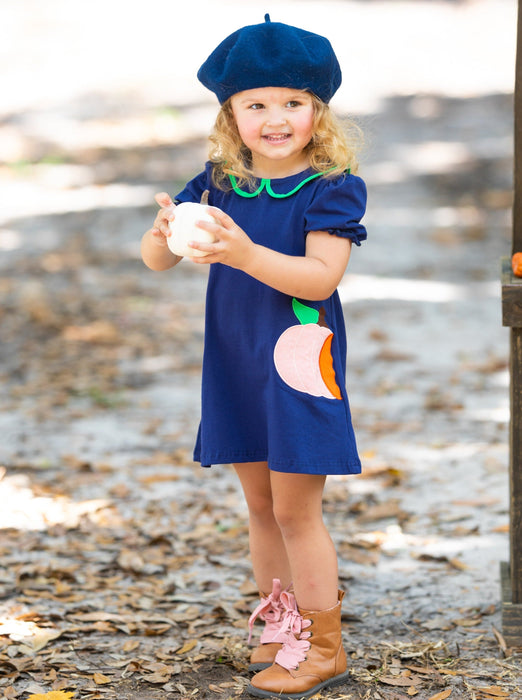 Mia Belle Girls I'm No Cinderella Pumpkin Chambray Dress