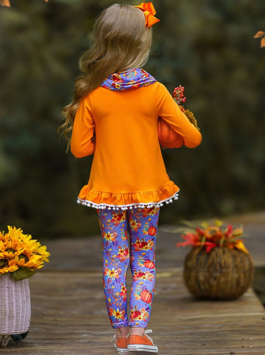 Mia Belle Girls Carve Out Some Fun Tunic, Legging and Scarf Set