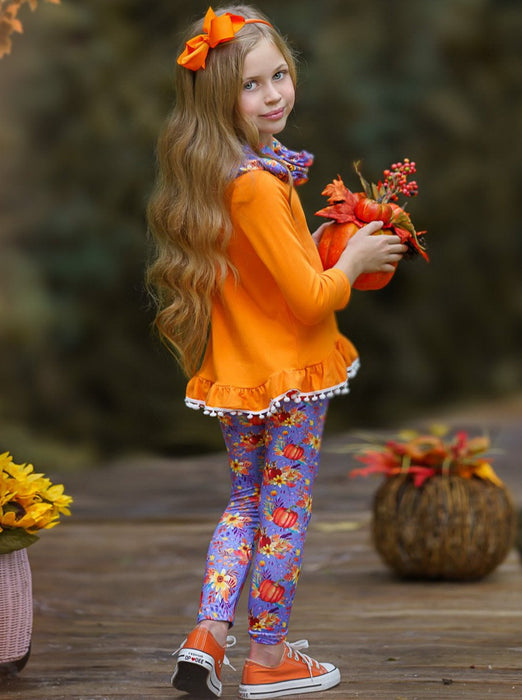 Mia Belle Girls Carve Out Some Fun Tunic, Legging and Scarf Set