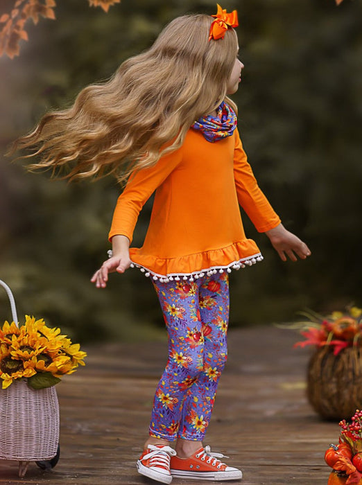 Mia Belle Girls Carve Out Some Fun Tunic, Legging and Scarf Set