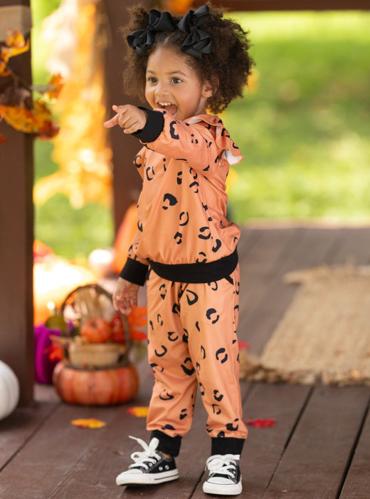 Mia Belle Girls The Ruffled Leopard Loungewear Set