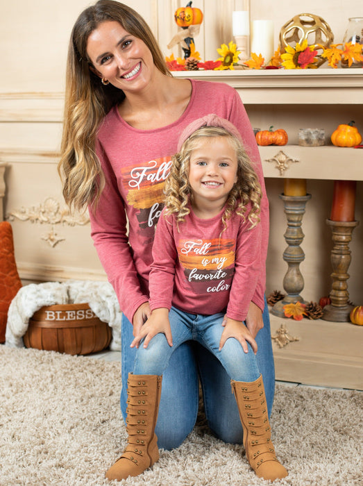 Mia Belle Girls Mommy and Me Fall Is My Favorite Color Top