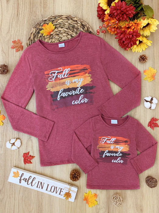 Mia Belle Girls Mommy and Me Fall Is My Favorite Color Top