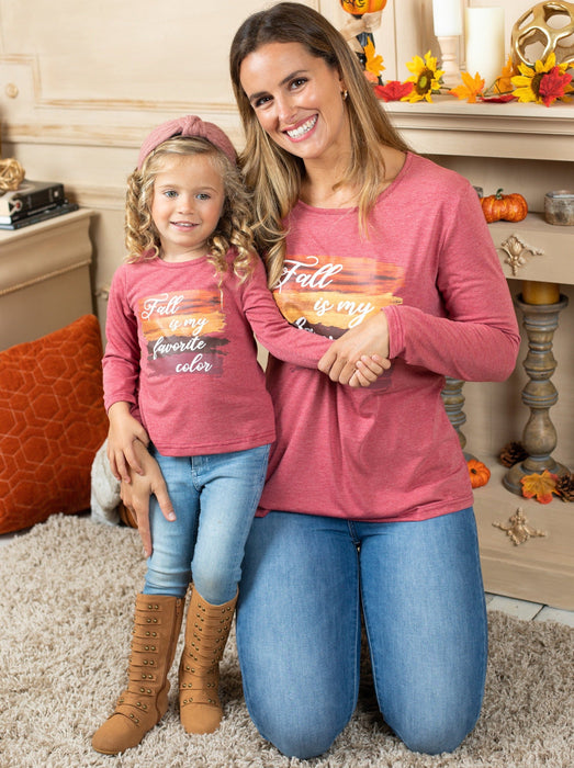 Mia Belle Girls Mommy and Me Fall Is My Favorite Color Top