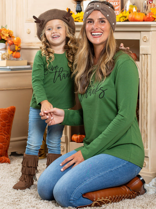 Mia Belle Girls Mommy and Me Give Thanks Top