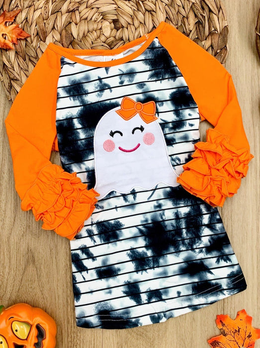 Mia Belle Girls All Boo'd Up Tie Dye Raglan Top