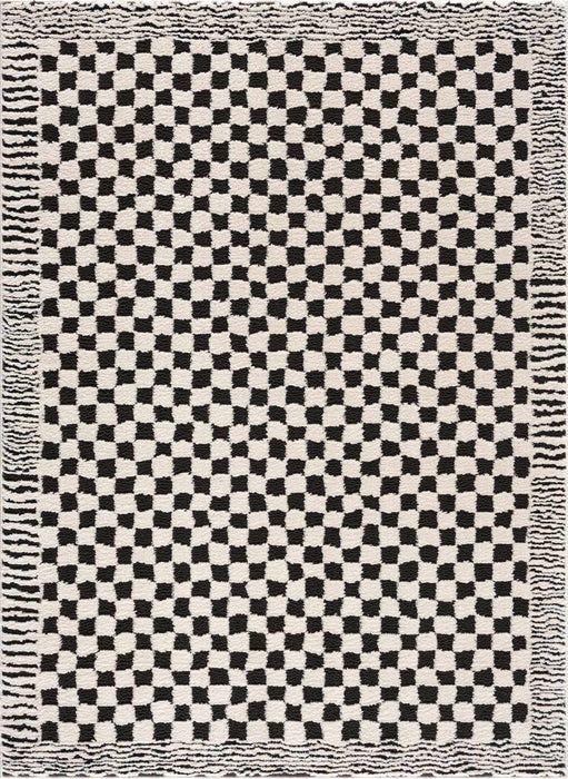 Hauteloom Leryn Black & White Checkered Area Rug