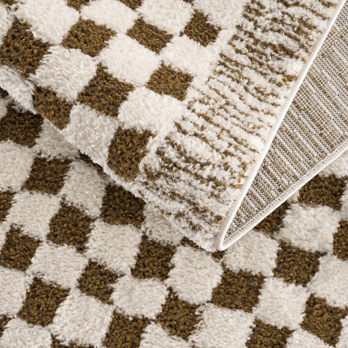 Hauteloom Leryn Brown&White Checkered Rug