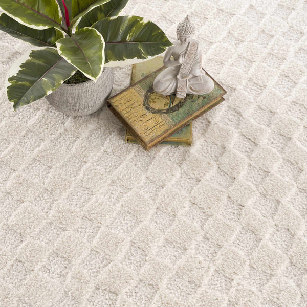 Hauteloom Leryn Ivory Checkered Area Rug