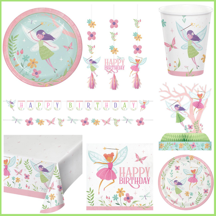 Party Decorations Fairy Forest Birthday Party Kit for 8 (47 Total Items)