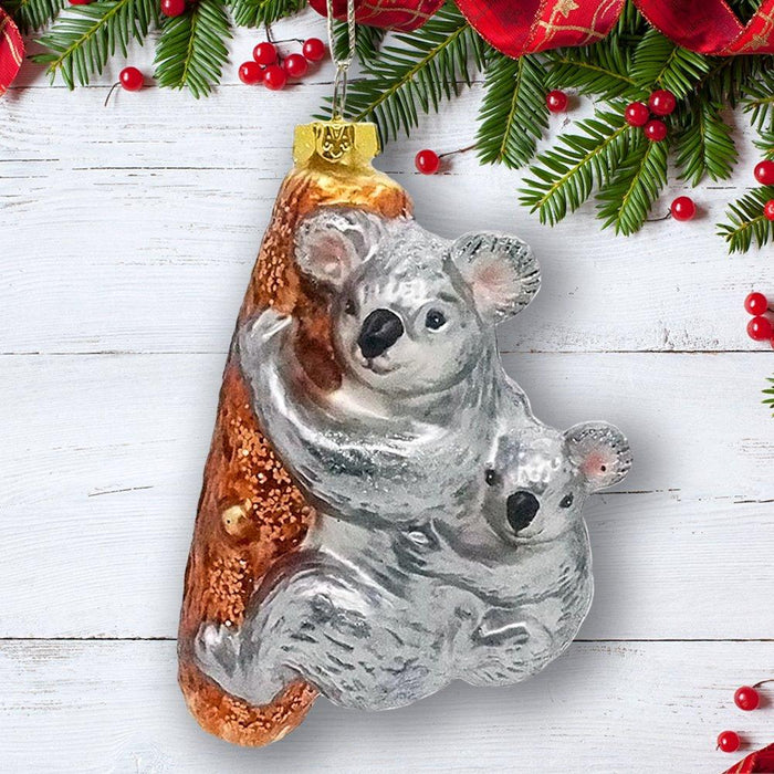 OrnamentallyYou Koala Baby and Parent Glass Christmas Ornament