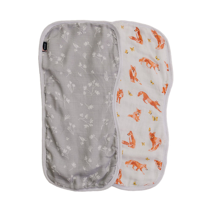 Bebe Au Lait® Fox Tales + Prairie Oh So Soft Muslin Blend Burp Cloth Set, 2 Pack