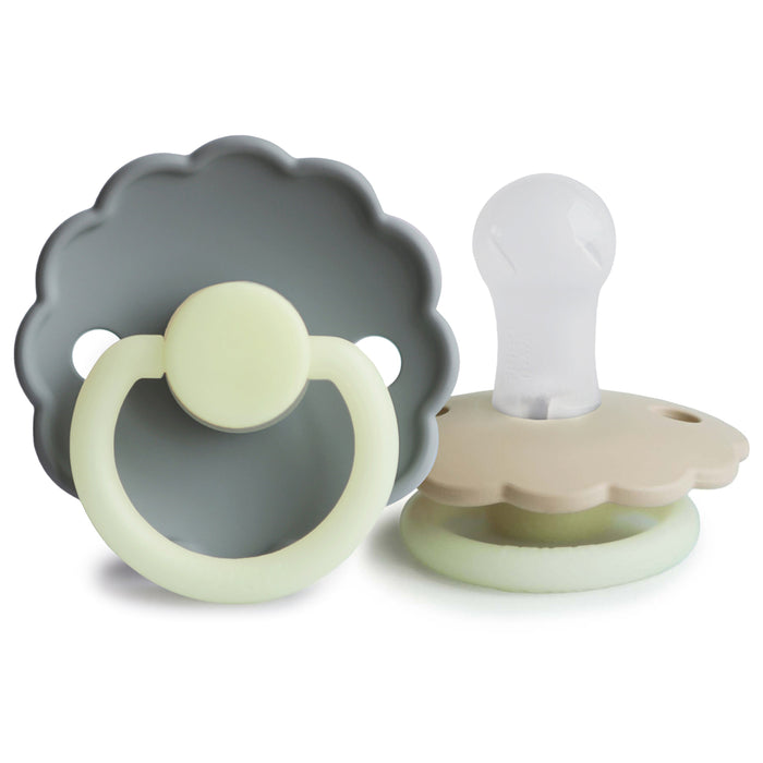 Mushie FRIGG Daisy Night Silicone Pacifier 2-Pack