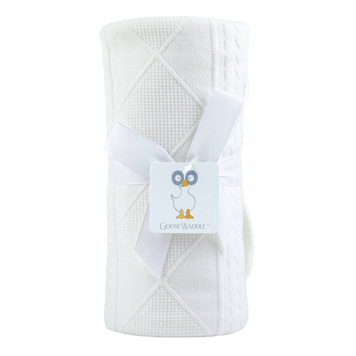 Goosewaddle® White Knit Blanket