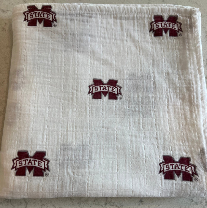 Three Little Anchors Mississippi State University Swaddle Blanket