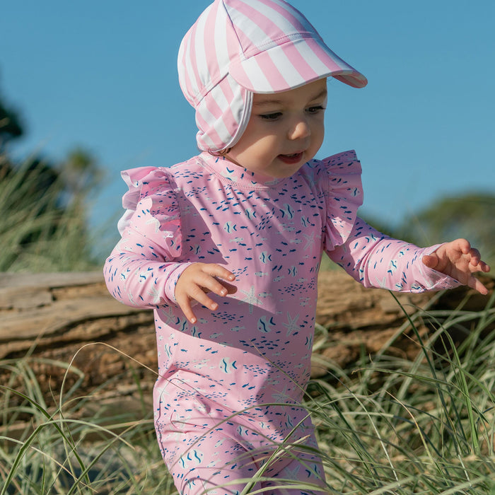 Snapper Rock Pink Stripe Floating Flap Hat