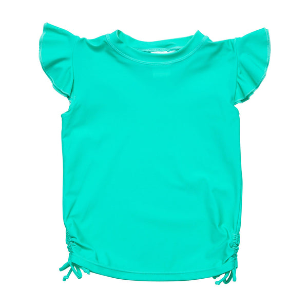 Snapper Rock Mint Sustainable Flutter Sleeve Rash Top