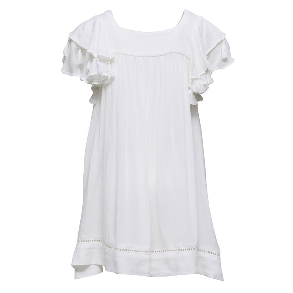 Snapper Rock White Tassel Time Beach Dress