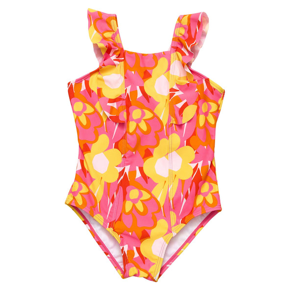 Snapper Rock Pop of Sunshine Ruffle Shoulder Swimsuit