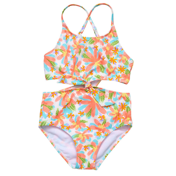 Snapper Rock Hawaiian Luau Sustainable Cut Out Swimsuit