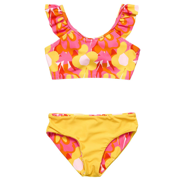 Snapper Rock Pop of Sunshine Frill Crop Bikini