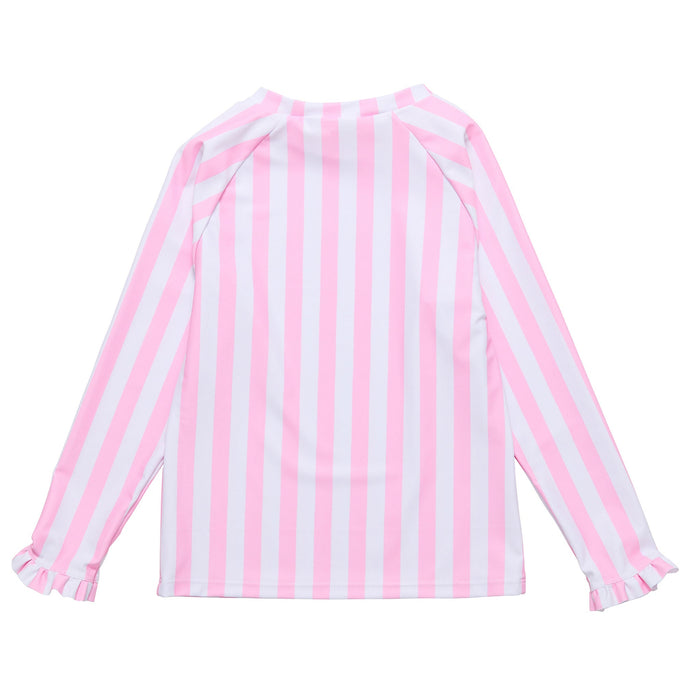 Snapper Rock Pink Stripe Long Sleeve Rash Top