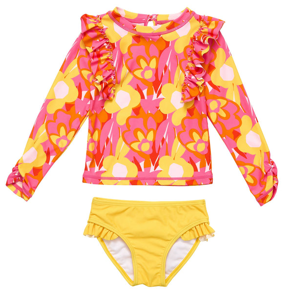 Snapper Rock Pop of Sunshine Long Sleeve Ruffle Set