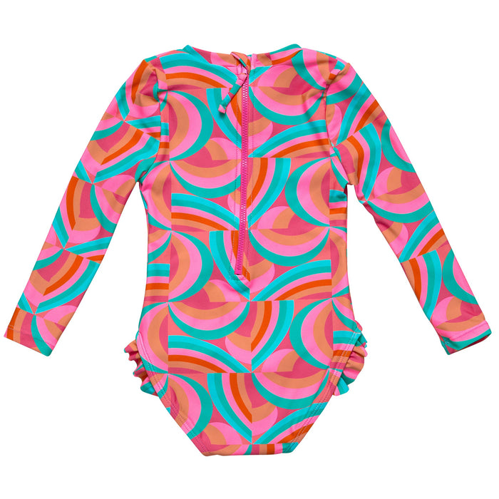 Snapper Rock Geo Melon Sustainable Long Sleeve Surf Suit