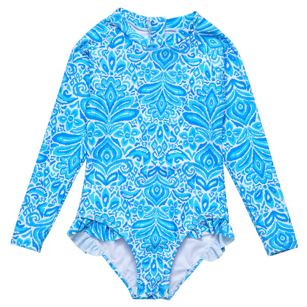 Snapper Rock Santorini Blue Long Sleeve Surf Suit