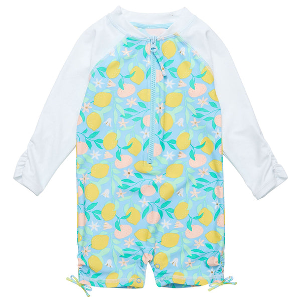 Snapper Rock Lemon Drops Long Sleeve Sunsuit