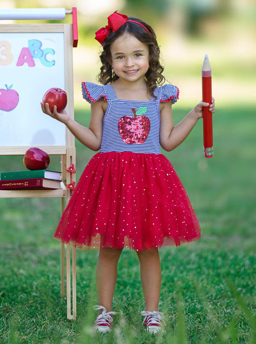 Mia Belle Girls A+ Attire Apple Sparkle Tutu Dress