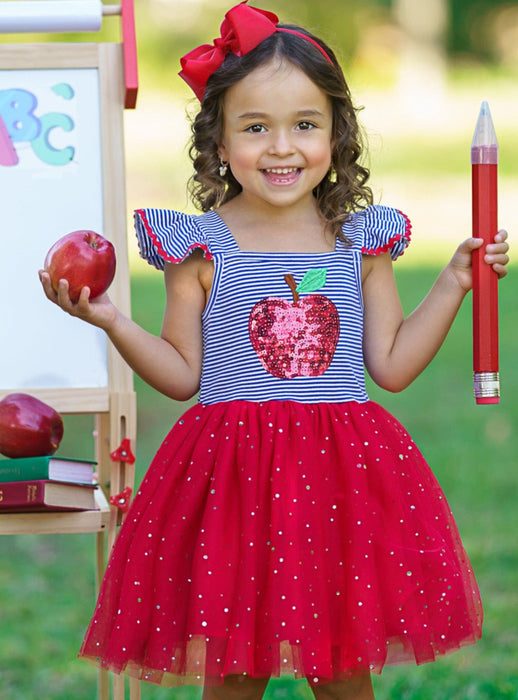 Mia Belle Girls A+ Attire Apple Sparkle Tutu Dress