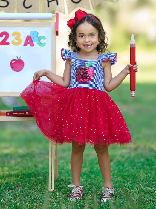 Mia Belle Girls A+ Attire Apple Sparkle Tutu Dress